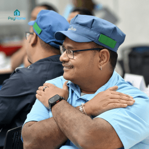 An Employee is tapping his shoulder